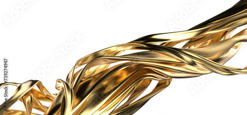 Luxury Unveiled: Abstract 3D Gold Cloth Illustration for Opulent Visuals © vegefox.com