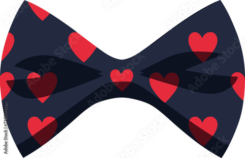 bow tie with hearts flat design vector illustration