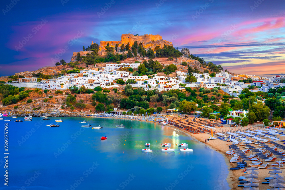 Lindos city on Rhodes island, Greece