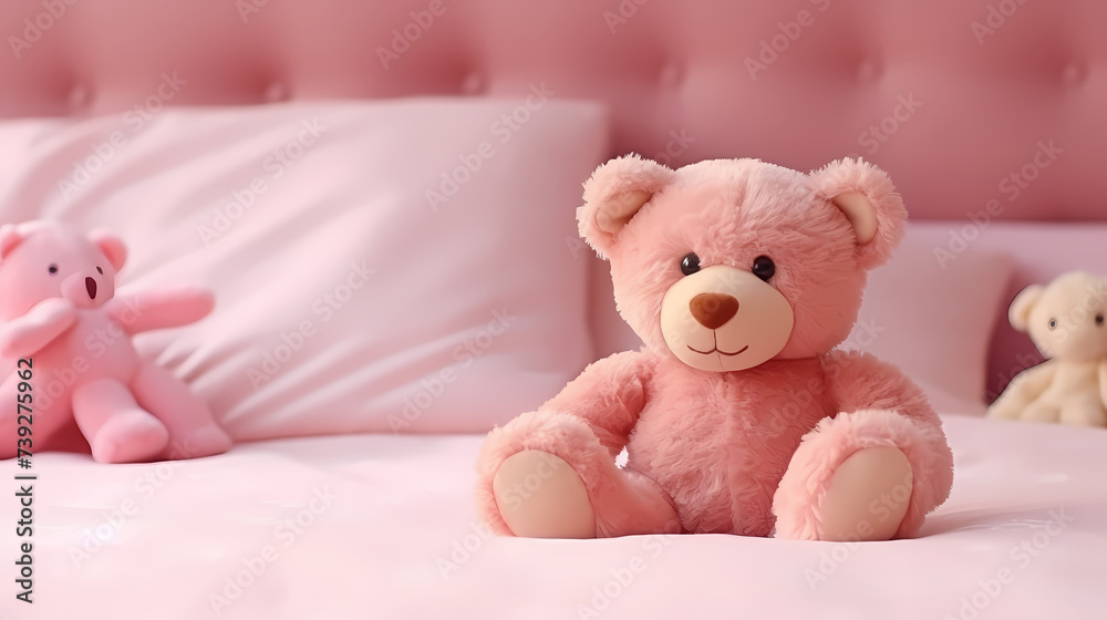 Warm scene with stuffed teddy bear