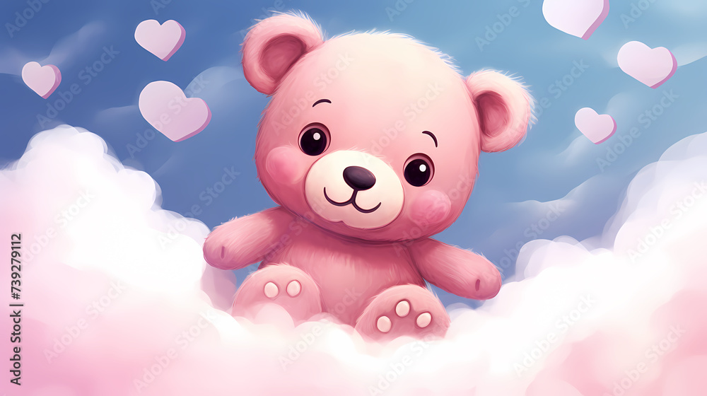 Warm scene with stuffed teddy bear Warm scene with stuffed teddy bear