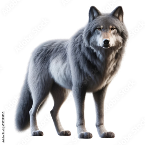 Gray Wolf.,The animal in a spring,Animal,PNG format,3D render isolated on a white background © peerasak