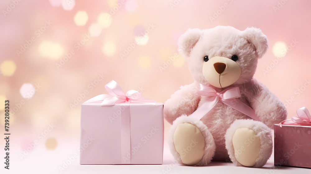 Warm scene with stuffed teddy bear Warm scene with stuffed teddy bear