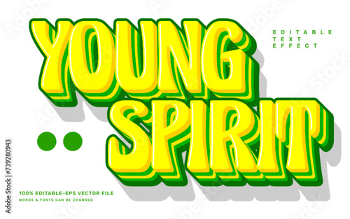 Young spirit editable text effect template