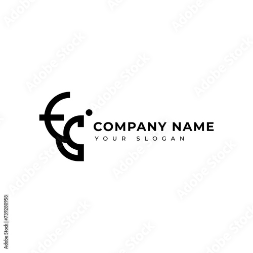 Modern Letter Ec logo vector design template photo