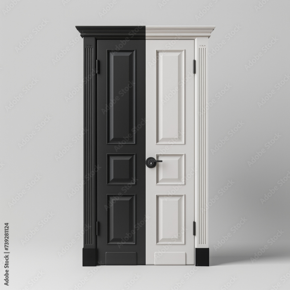 House door  2 door type White and Black