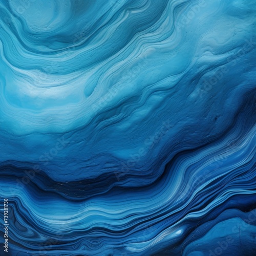 Abstract background of blue acrylic paint on canvas with cracks and scratches