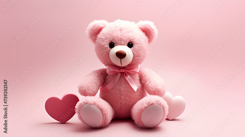Cute teddy bear, copy space, bokeh effect Cute teddy bear, copy space, bokeh effect