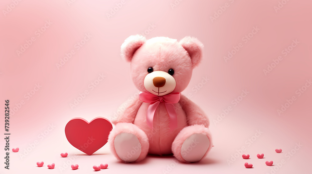 Cute teddy bear, copy space, bokeh effect Cute teddy bear, copy space, bokeh effect