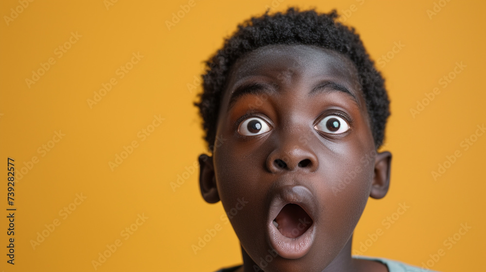 Curious and Wonder-filled Central African Man, Isolated on Solid Background - Copy Space Included Curious and Wonder-filled Central African Man, Isolated on Solid Background - Copy Space Included