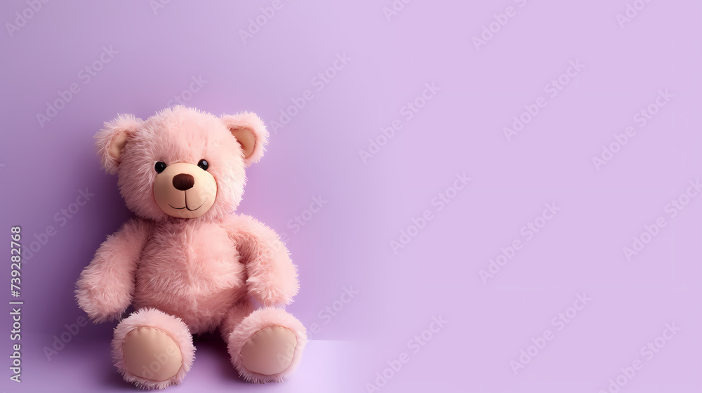 Cute teddy bear, copy space, bokeh effect Cute teddy bear, copy space, bokeh effect