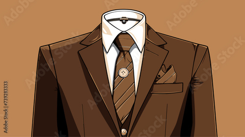 Abstract business suit with a tie and cufflinks  representing formal attire in the business world. simple Vector art