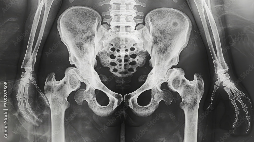 X-ray of the pelvis and spinal column of a woman Stock Photo | Adobe Stock