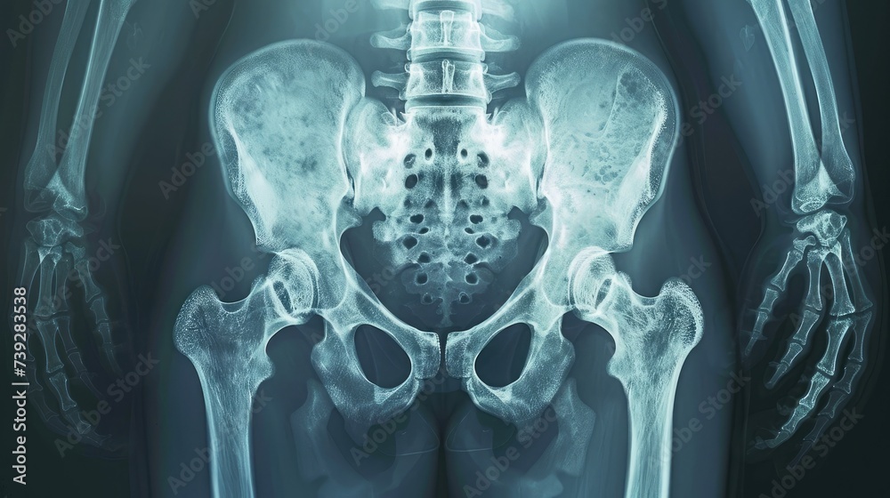 X-ray of the pelvis and spinal column of a woman Stock Photo | Adobe Stock