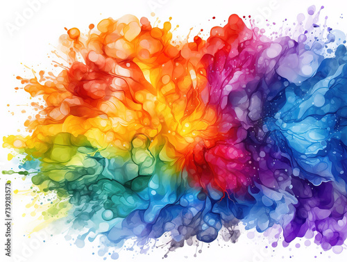 Volumetric multi-colored feathers, colorful iridescent abstract backdrop
