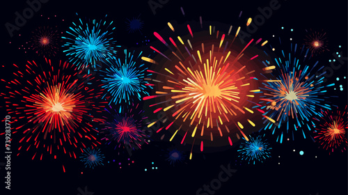 Abstract happy and radiant fireworks representing celebration and happiness. simple Vector art