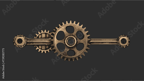 Abstract wrench with mechanical gears  symbolizing mechanical engineering tools. simple Vector art