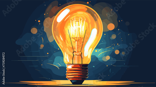 Abstract successful lightbulb idea  representing innovative success. simple Vector art