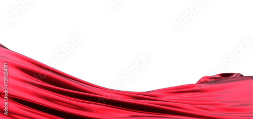 Smooth elegant red cloth isolated on white background