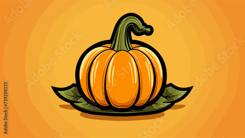 Abstract pumpkin with a farmer's hat  symbolizing pumpkin cultivation. simple Vector art