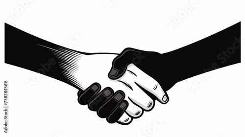 Abstract handshake with strong grips  symbolizing unity and collaboration in work. simple Vector art