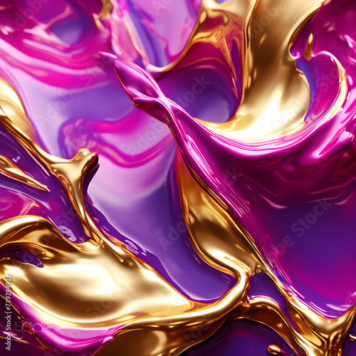 liquid magenta and gold pain in motion photo