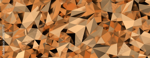 Gold polygon background 3d rendering  3d illustration. Abstract triangle background. Gold background. Abstract Gold polygon wallpaper