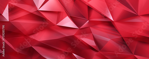 3d render  abstract red crystal background  faceted texture  wide panoramic polygonal wallpaper