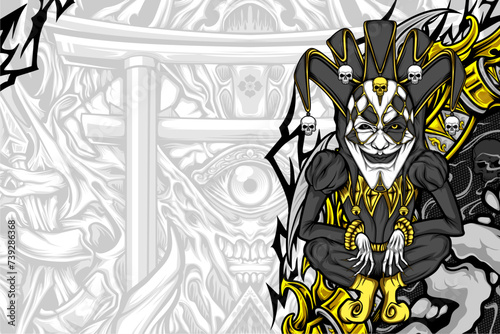scary clown illutration