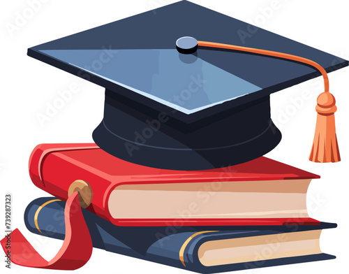 Graduation hat with book