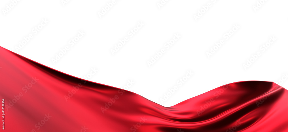 Naklejka premium Smooth elegant red cloth on grey background