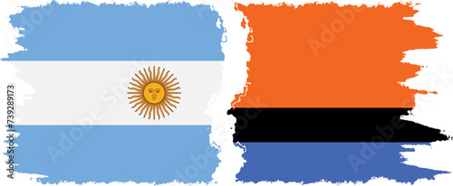 Chagos and Argentina grunge flags connection vector