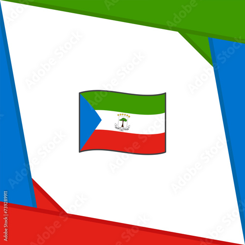 Equatorial Guinea Flag Abstract Background Design Template. Equatorial Guinea Independence Day Banner Social Media Post. Equatorial Guinea Independence Day