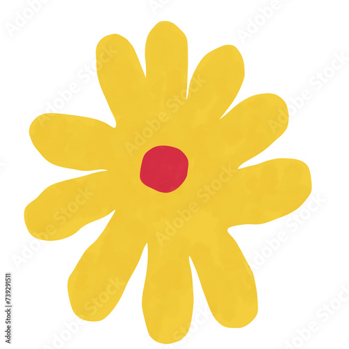 flower yellow color abstract style illustration 