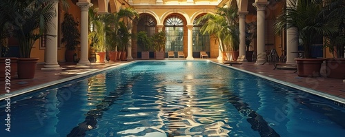 Beautiful swimming pool at vacation © Filip