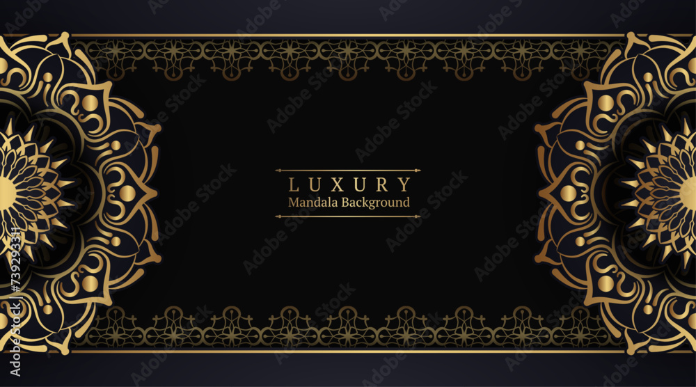 luxury black background, with gold mandala luxury black background, with gold mandala
