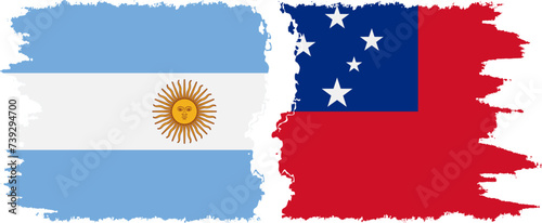 Independent State and Argentina grunge flags connection vector
