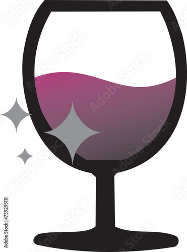 vector illustration design of a glass filled with sparkling wine