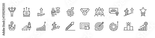 set of growth and success icons, performance, profit