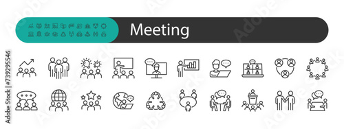 set of meeting icons, business, conference