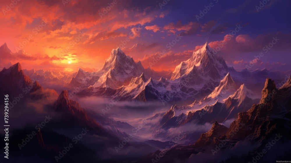 Beautiful Golden Hour Of An Himalayan Mountains Landscape Wallpaper 