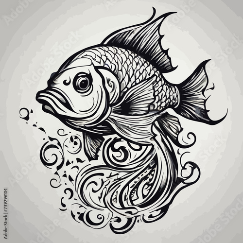 Fish Tatto Design Vector Very Cool