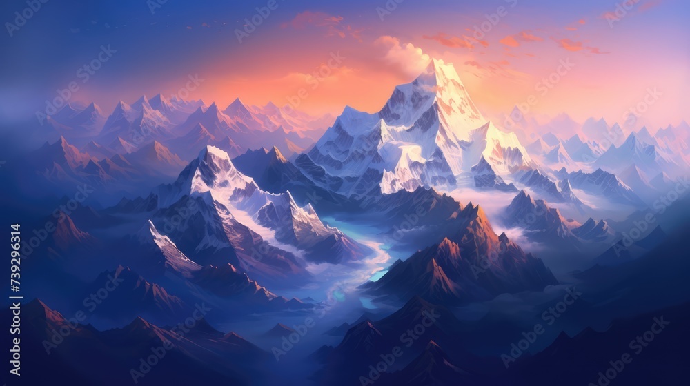 Beautiful Golden Hour Of An Himalayan Mountains Landscape Wallpaper 