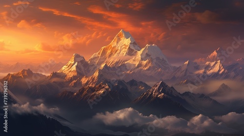 Beautiful Golden Hour Of An Himalayan Mountains Landscape Wallpaper 