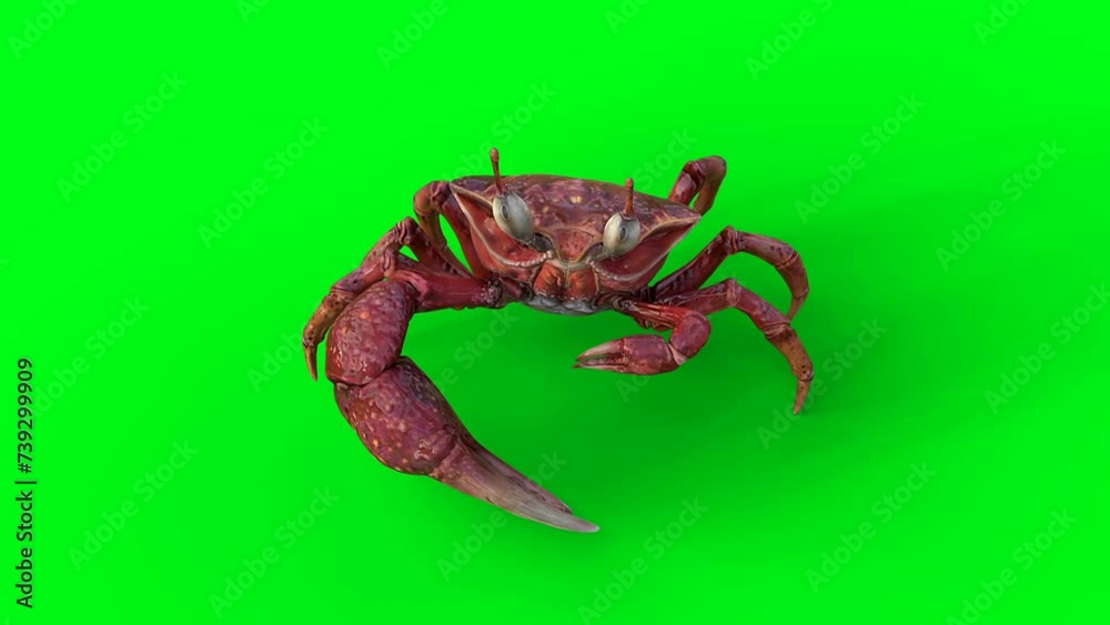 Walking Crab. Green screen 4k animation. Walking Crab. Green screen 4k animation.