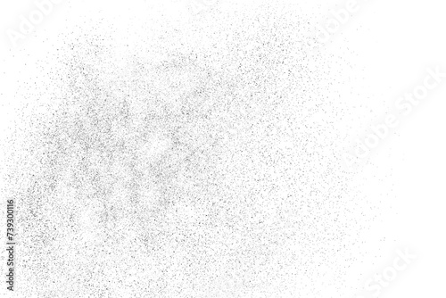 Black texture overlay. Dust grainy texture on white background. Grain noise stamp. Old paper. Grunge design elements. Vector illustration. 