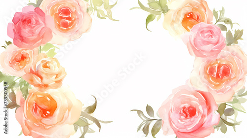 Empty flower frame with copy space for design of greeting card or invitation