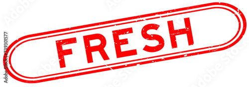 Grunge red fresh word rubber seal stamp on white background