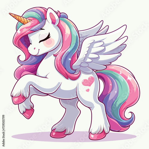 Cute Unicorn Vector Cartoon illustration