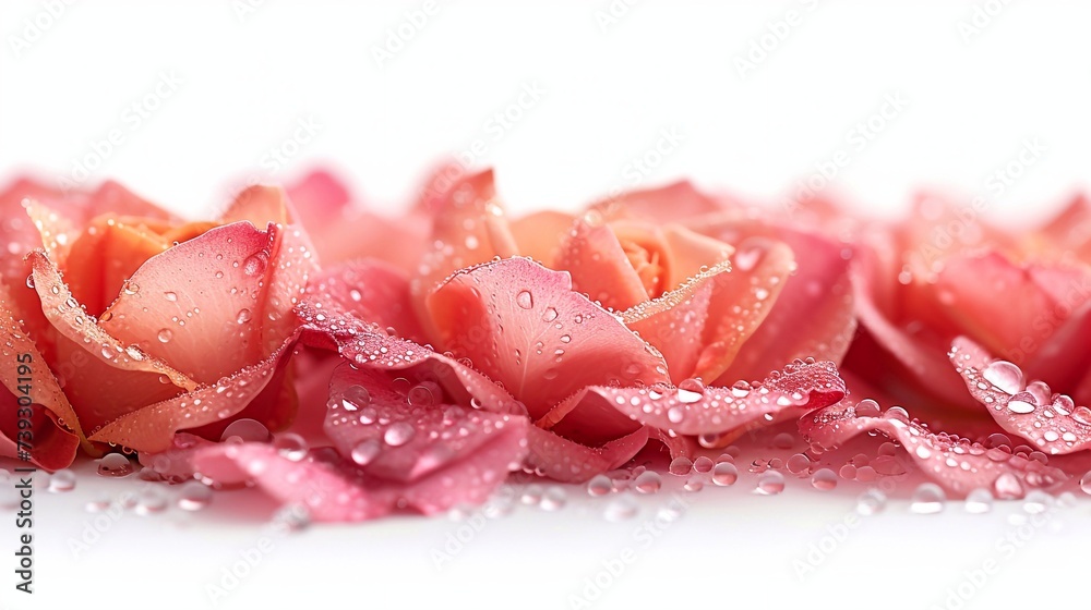 Rose flower petals and water dropuse of rose. Banner romantic background for spa, cosmetology, aromatherapy and medicine Rose flower petals and water dropuse of rose. Banner romantic background for spa, cosmetology, aromatherapy and medicine